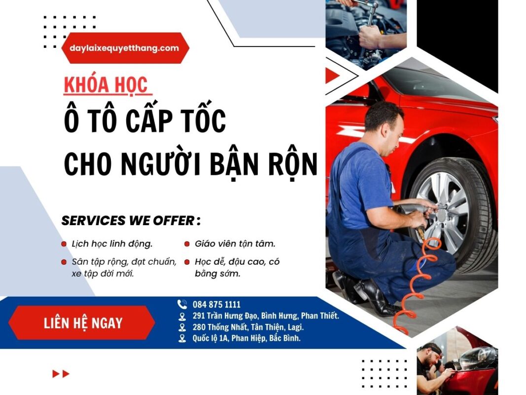 khóa học ô tô cấp tốc cho người bận rộn